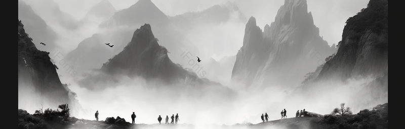 中国风质感风景山水画,插画/手绘图,插画/手绘图库,插画/手绘图下载,插画/手绘